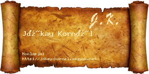 Jókay Kornél névjegykártya