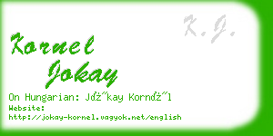 kornel jokay business card